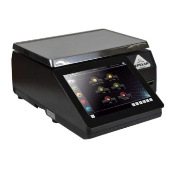 Grupo Epelsa TouchScale 10RL EVO price computing scale with touchscreen display and stainless steel weighing platform, designed for accurate retail weighing and labelling at PFM Plus.