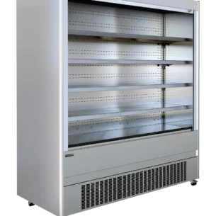 Tefcold MCX200M display multideck chiller with adjustable shelves and glass front, designed for efficient chilled food and beverage display at PFM Plus.
