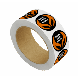 Ideal For BBQ Stickers 48mm Round - Roll of 500