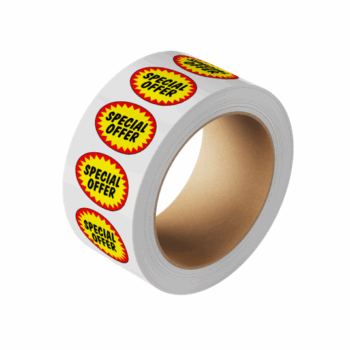 Round 48mm Stickers Starburst Printed "SPECIAL OFFER" Per Roll 500