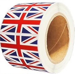 Union Jack Stickers 51x25mm Per Roll 1000