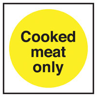 Cooked Meat Only Notice Sticker