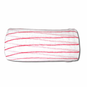 Stockinette White With Red Stripe