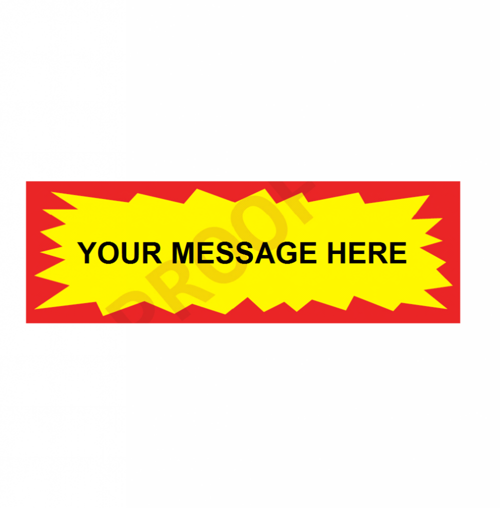 Personalised Promotional Stickers Starburst Rectangle Per Roll 500
