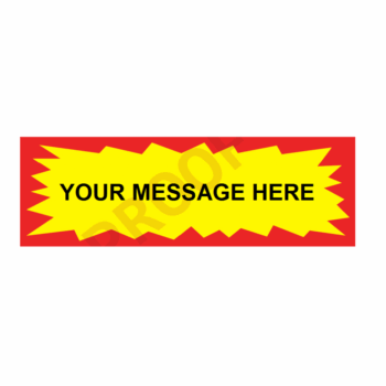 Personalised Promotional Stickers Starburst Rectangle Per Roll 500
