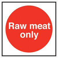 Raw Meat Only Notice Sticker