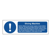 Slicer Safety Notice Sign 100x300mm