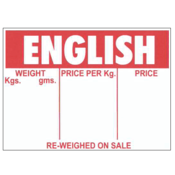Display Cards / Tickets 'English' (500 per pack)