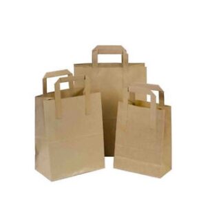 Taped Handle SOS Paper Bags Brown (select size)