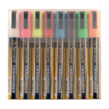 Liquid Chalk Pen Assorted 8pk Fine 6mm