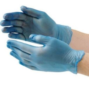 Blue Vinyl Gloves Per 100 (select size)