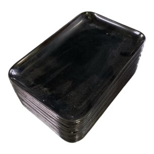 19 x Pre-Owned Black Melamine Rectangular Display Tray 170x245x20mm