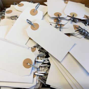 Sack Tags Buff With Metal Clip Per 1000