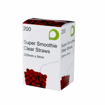 Clear Smoothie Straws In Dispenser 200mm x 9mm Per 5000