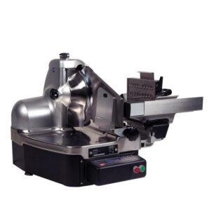 A detailed view of the DEKO 834EBP Shaver LG Automatic Slicer, a professional meat slicing machine from Parkers Food Machinery Plus.