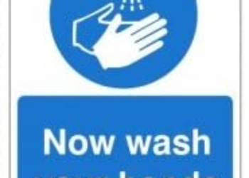Now Wash Your Hands Sticker 200x300mm