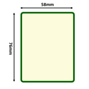 Thermal Scale Labels 58x76mm Cream with GREEN BORDER Per Roll 500