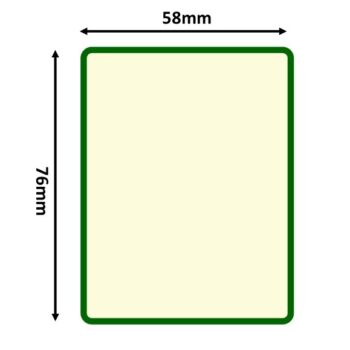 Thermal Scale Labels 58x76mm Cream with GREEN BORDER Per Roll 500