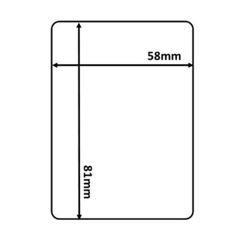 Plain white rectangular thermal scale label with rounded corners, measuring 58mm by 81mm