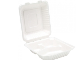 Bagasse Sugarcane 3 Compartment Meal Box 200