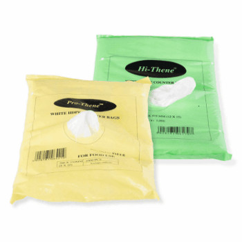 White Counter Bags Poly Wrapped No Lip (select size)