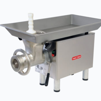 A stainless steel Type 22 Torrey M-22 commercial meat mincer, a robust and efficient piece of food machinery available from Parkers Food Machinery Plus.