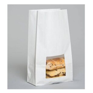 Paper Bags White FILM FRONT Cookie Bag 150x100x250mm