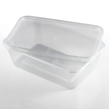 Microwave Containers Rectangular Clear Polypropylene (select size)