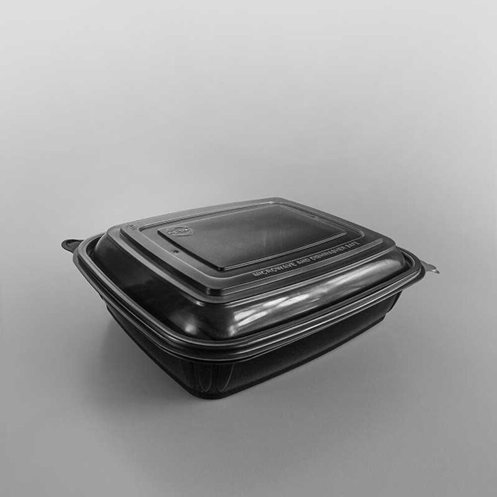 Somoplast Square Black Microwavable Container Lid Per 270 - Image 2