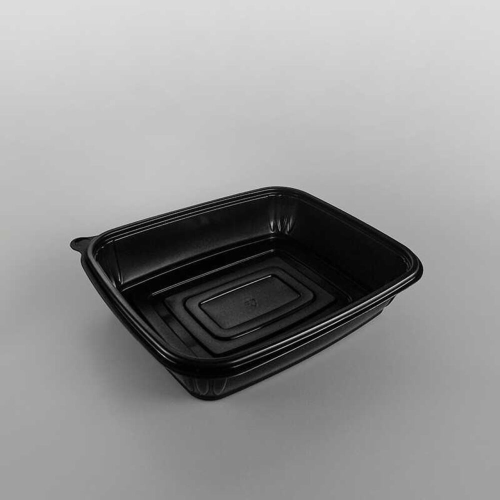 Somoplast Square Black Microwavable Container 25oz / 750cc - Per 270