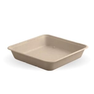 Bagasse Sugarcane Square Food Tray 232x232x45mm, 1750ml Per 300