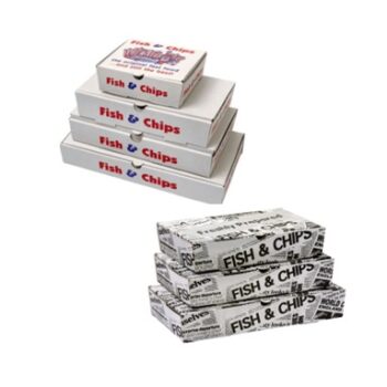 Printed Fish and Chip Boxes (select size)