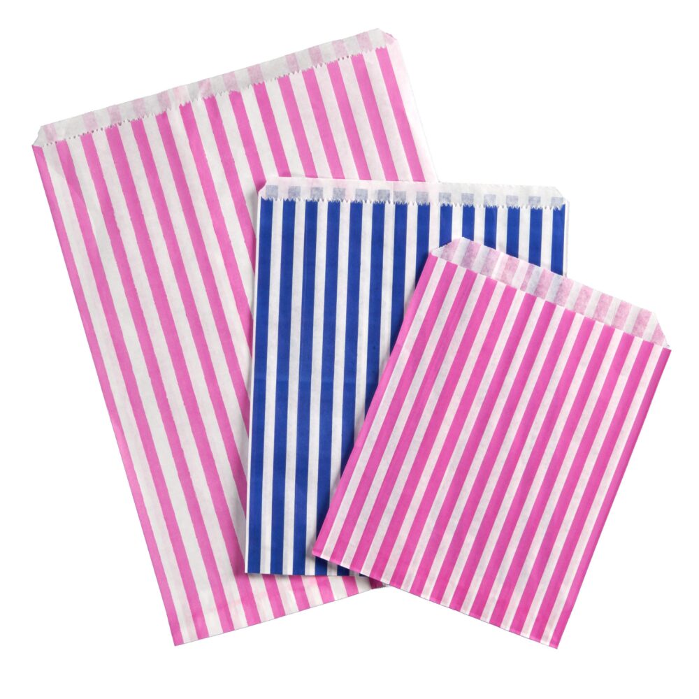 Candy Stripe Design Paper Bags (select size / colour)