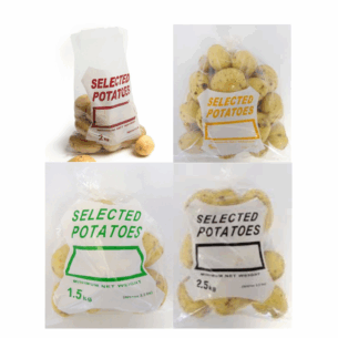 Printed Clear Polythene Potato Bags Perforated Per 2000 (select size)