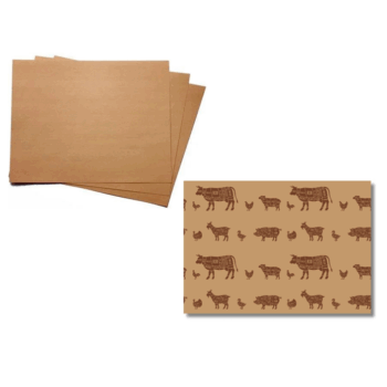 Plain Kraft | Butcher Design Duplex Sheets 250x380mm (select design)