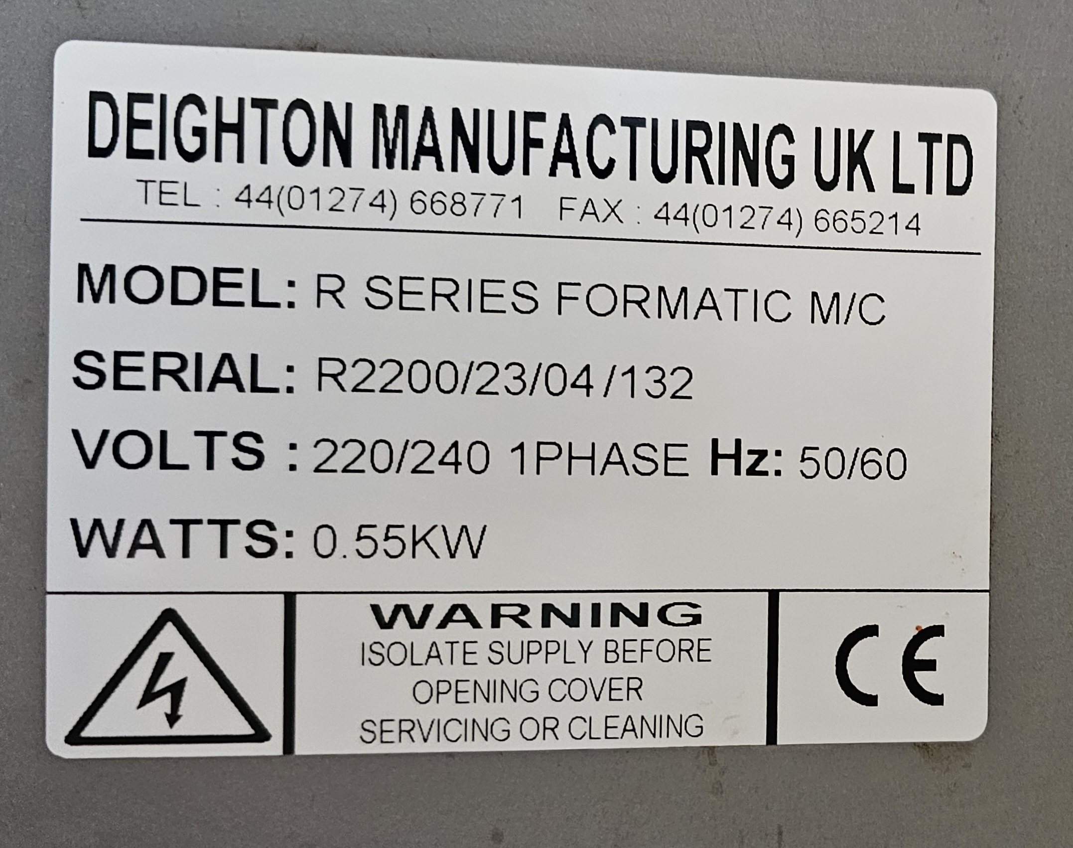 Pre-Owned Formatic R2200 5" Burger Machine S/N: R2200/23/04/132 - Image 3