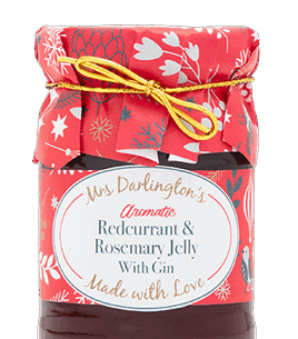 Mrs Darlingtons Redcurrant and Rosemary Jelly with Gin 6x212g