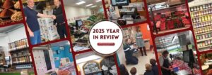 2025 year in review collage showing butchers, equipment and packaging supplied by Parkers Food Machinery Plus.