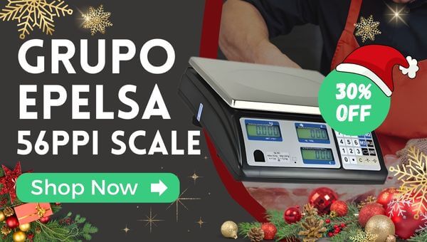 Grupo Epelsa 56PPI retail weighing scale on 30 percent off Christmas deal from Parkers Food Machinery Plus.
