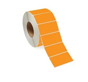Personalised Stickers Orange Rectangle 47x25mm Per Roll 1000