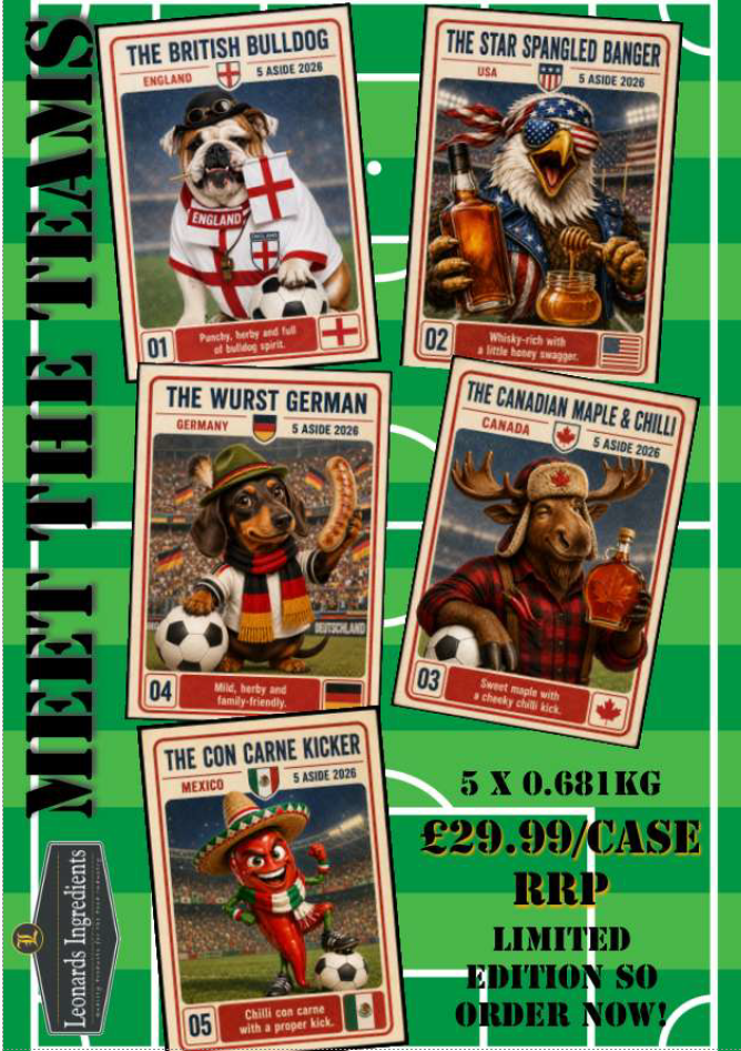 Leonards World Cup Sausage Mix - Limited Edition 5x681g - Image 2